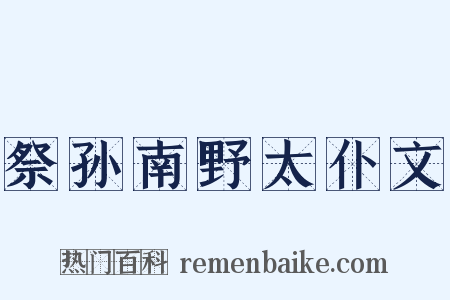 祭孙南野太仆文是什么意思的图片